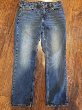 Old Navy Straight-Leg Jeans in Blue Wash 34x30 Built in Flex